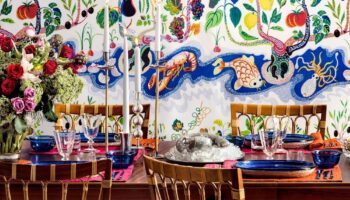 Italian Dinner Wallpaper by Josef Frank for Svenskt Tenn