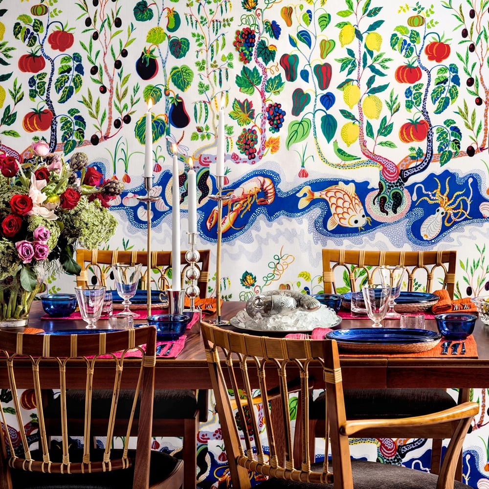 Italian Dinner Wallpaper by Josef Frank for Svenskt Tenn Italian Dinner Wallpaper by Josef Frank for Svenskt Tenn
