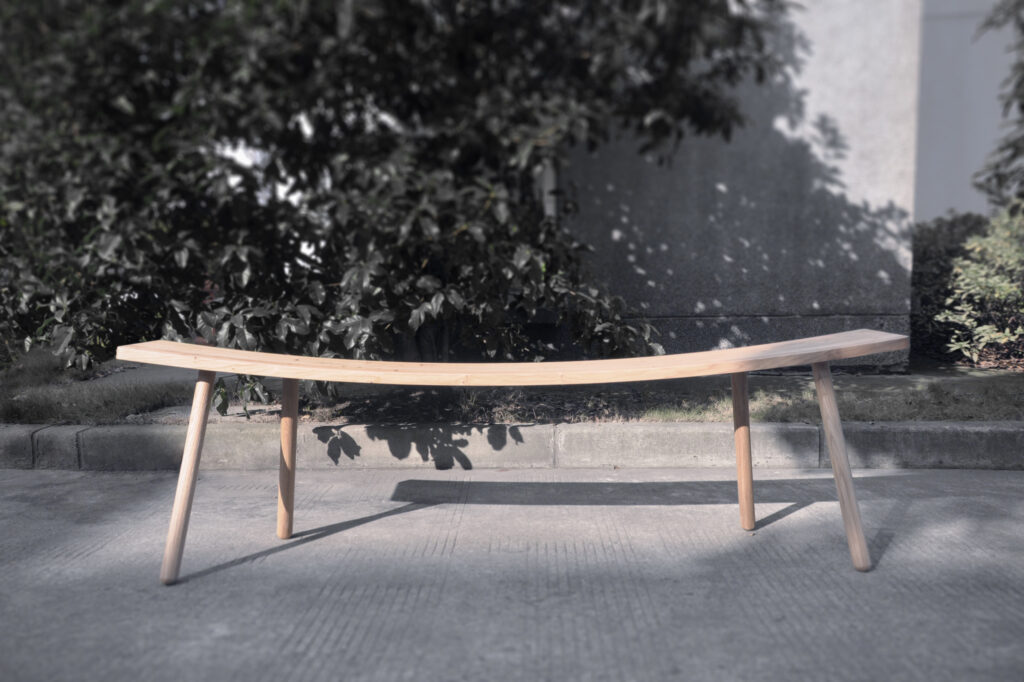 Bent Bench on street