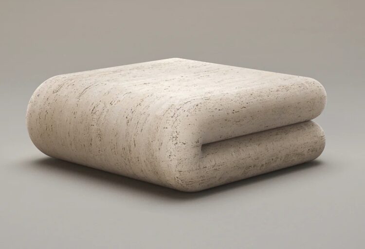 Chubby side view travertine