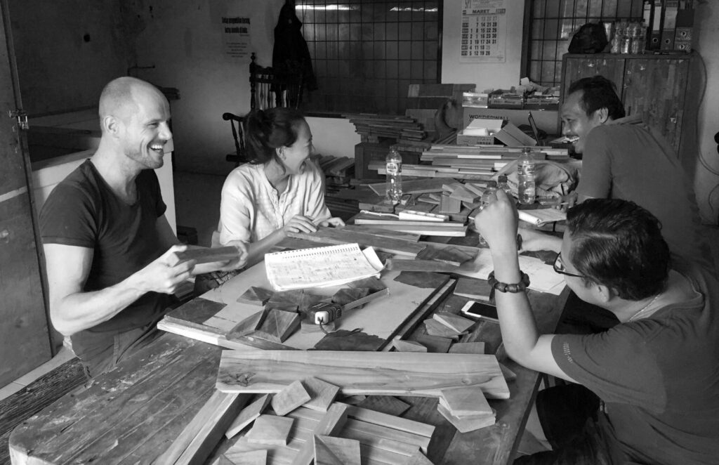 Wonderwall partners at wood shop in Indonesia