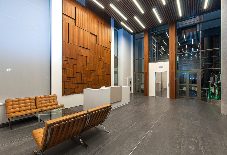 Feature wall wood paneling