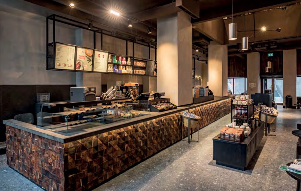 Wonderwall counter front at a Starbucks