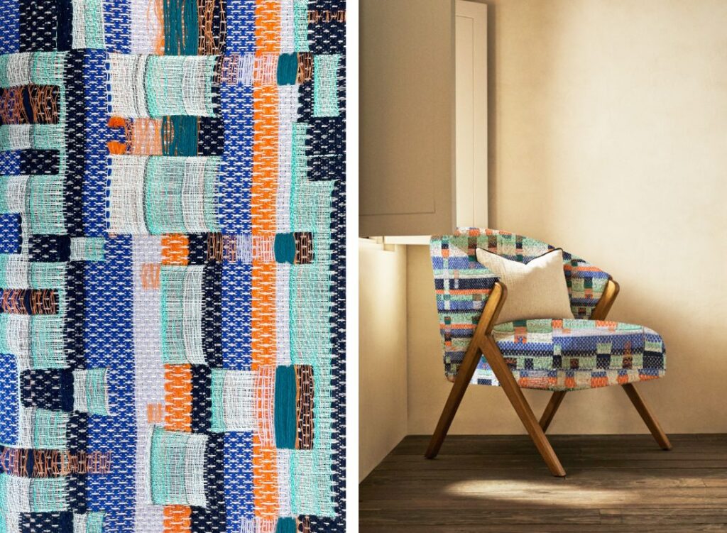 Georgia Dunn textiles on upholstery