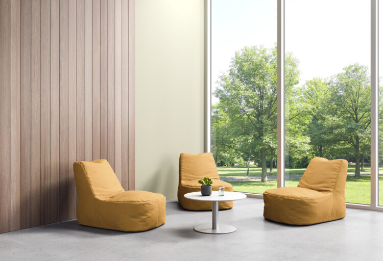 Kiwi Bean Bag in mustard in behavioral health center