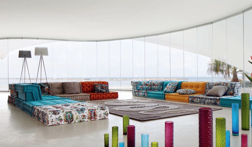 Missoni design with mix of solids and floral patterns