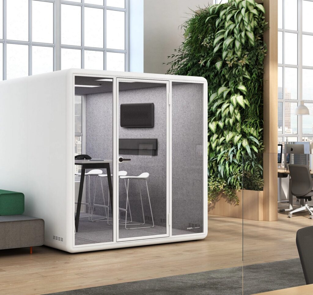 Kolo six-person pod with interior table and chairs