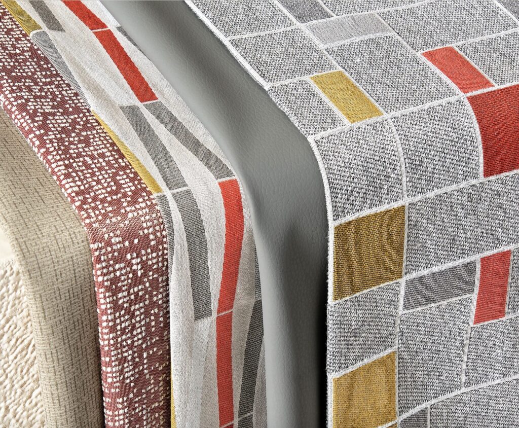 Detail of five fabrics in the Ritual collection