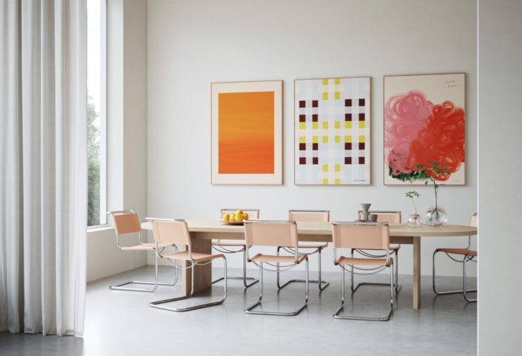 Artwork by Wall of Art showing three different prints on kitchen wall
