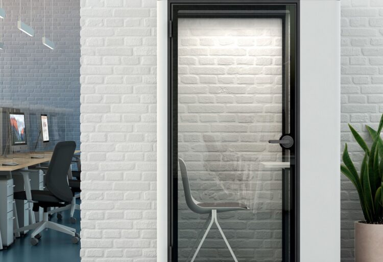Om pod in white with white brick background