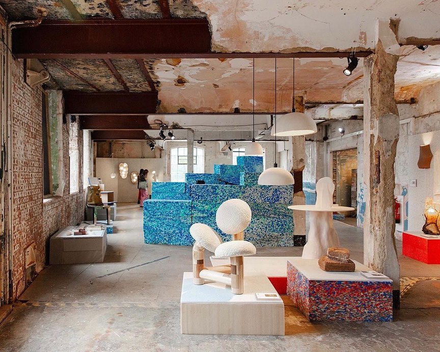 View of London Design show with blocks of Shell Homage material