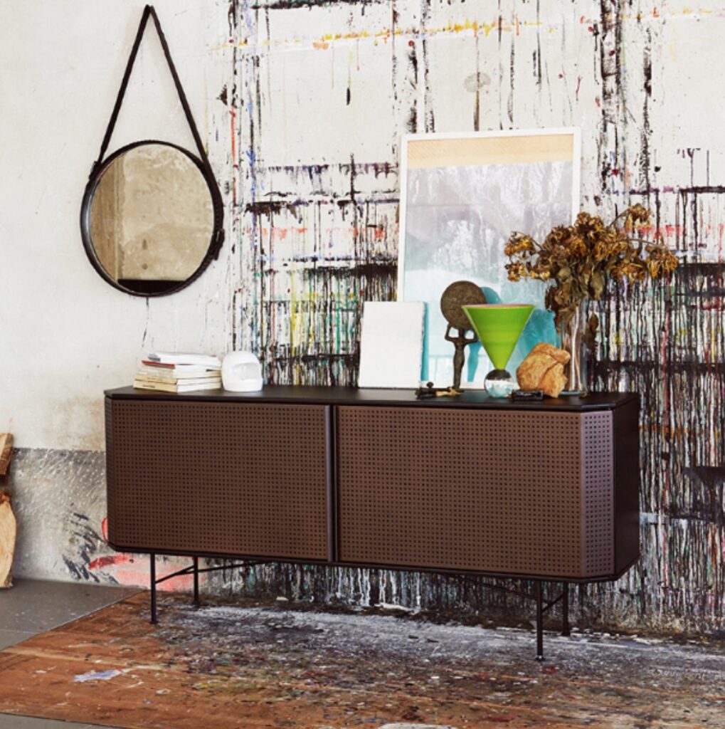 Perf credenza in copper and black