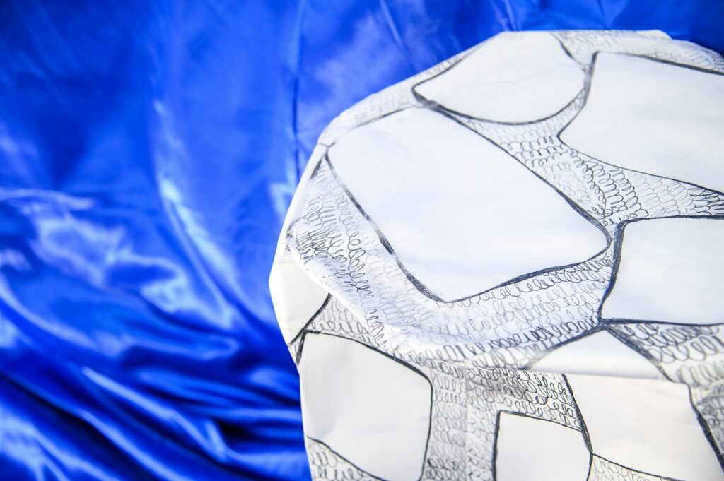 Stool sketch detail, curlicues and rhomboids