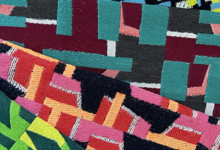 Victoria Hughes textiles collage of colorful pattern