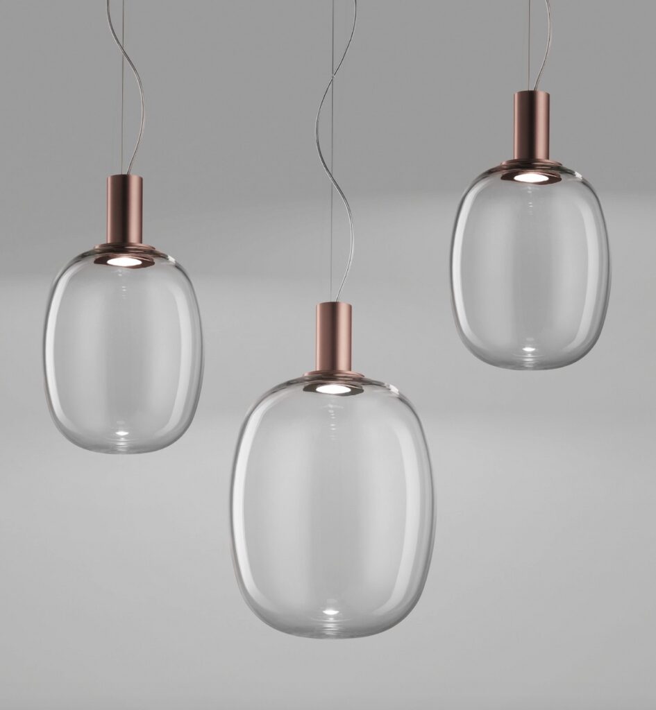 Three pendants in crystal