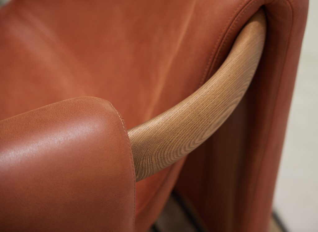 Detail of curved wooden back