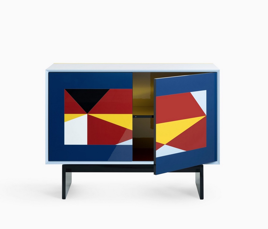cupboard in blue with open door