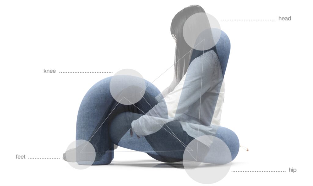 Chair with seated person superimposed on it