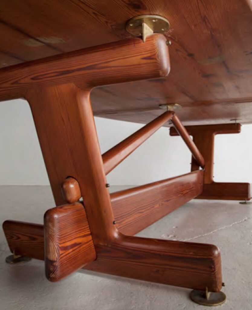 Detail of woodwork on table udnerside