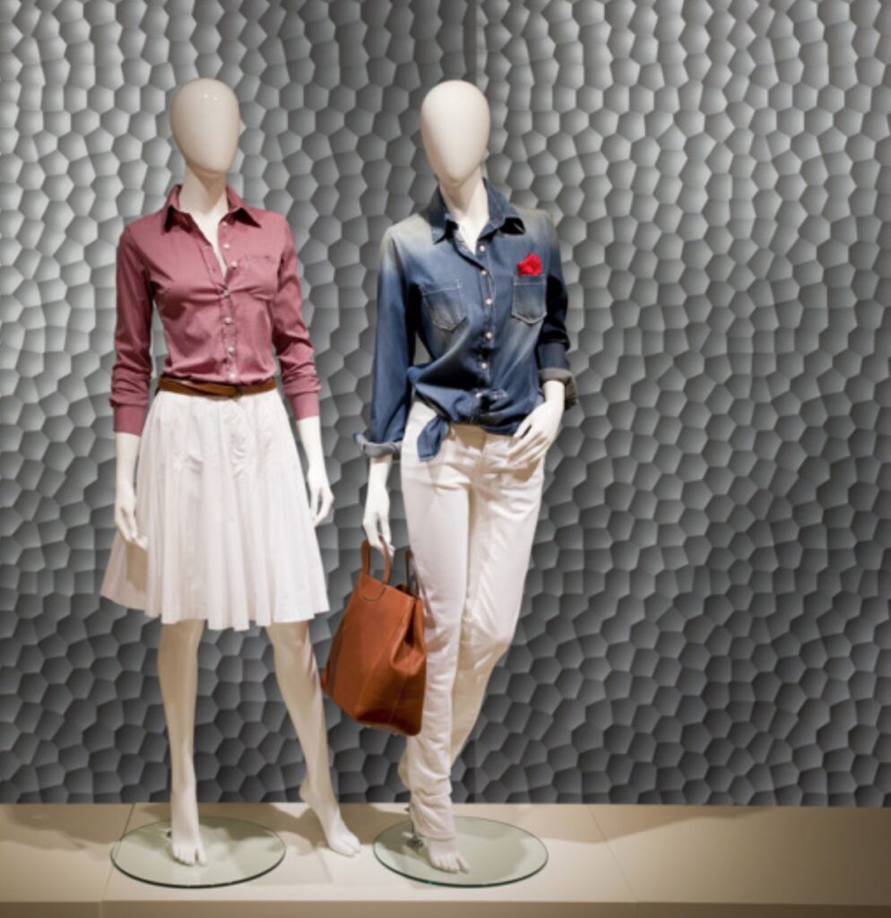 Mega Textures Divot style in gray with mannequins