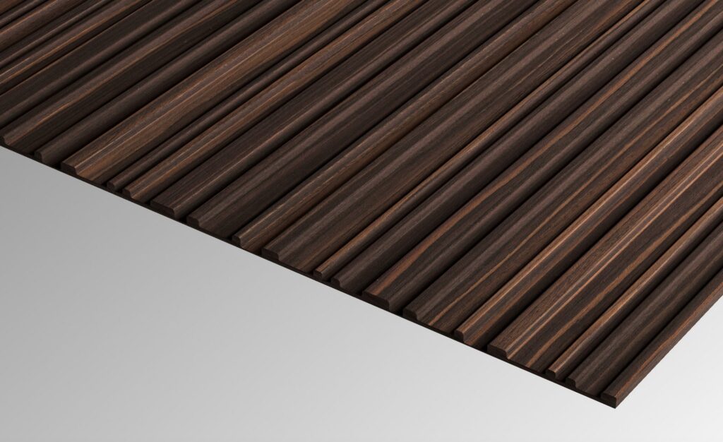 Elegant veneer Fresato style in dark wood