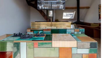 Patchwork Ceramics Make a Statement Kitchen