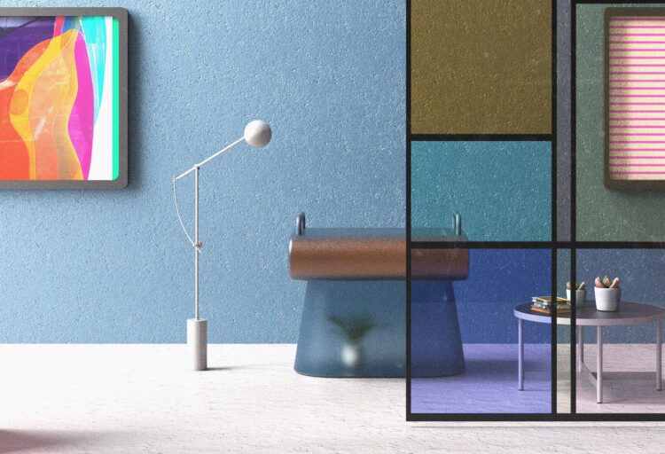 Ringos chair with colored glass partition