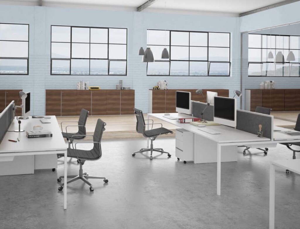 Sherwin-Williams Upward color on walls of open workspace