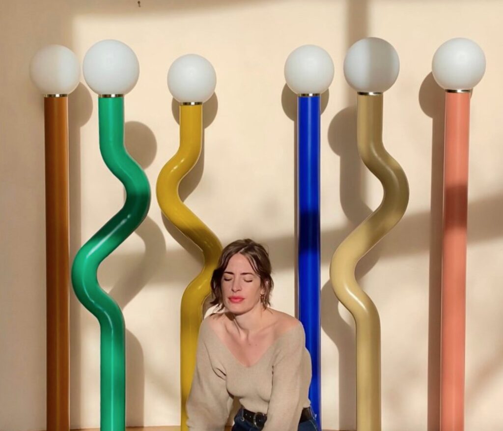 The designer with several lamps