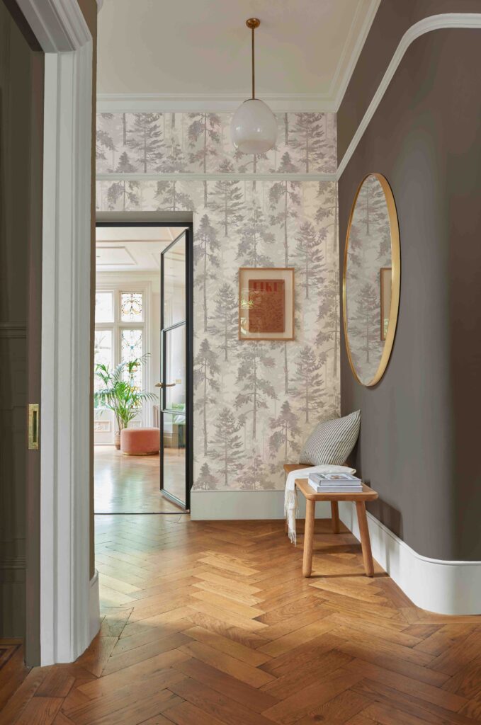 Norse Forest in white wallpaper