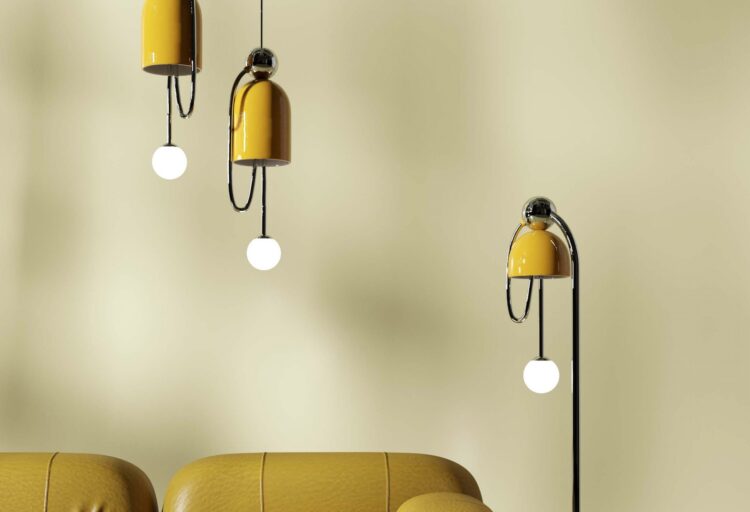 Reach for the Stars lamp in yellow with matching sofa