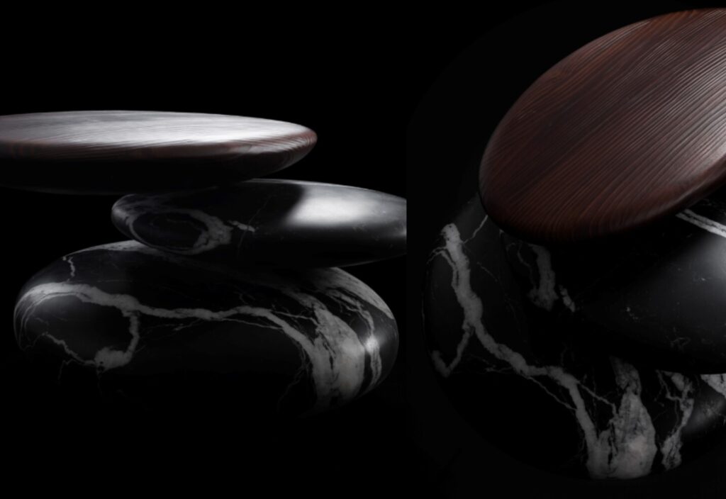 Keir marble and wood