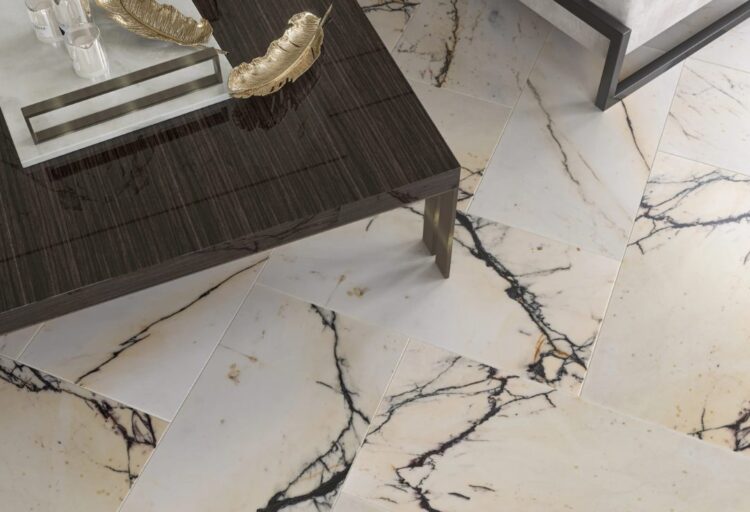 Paonazzo tile in situ