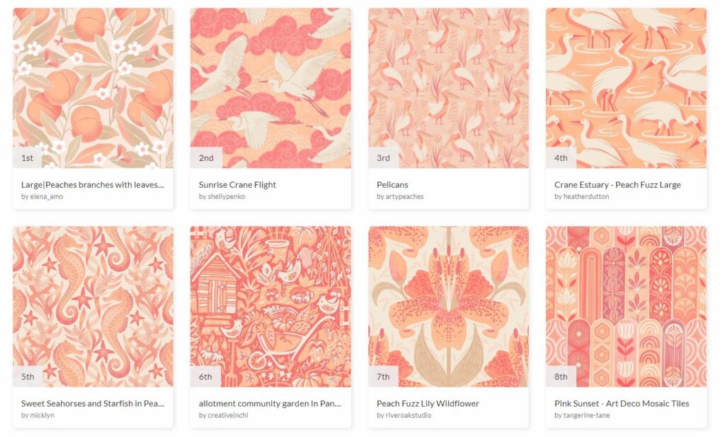 Spoonflower Peach Fuzz winners