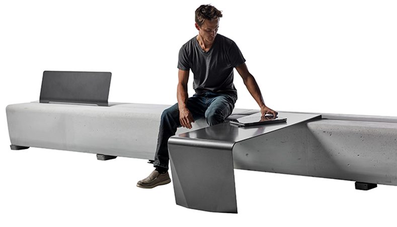 Typology Ribbon Bench with table