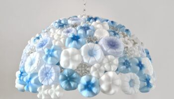 Flower Power: Ella Plastic Bottle Chandelier by Sarah Turner