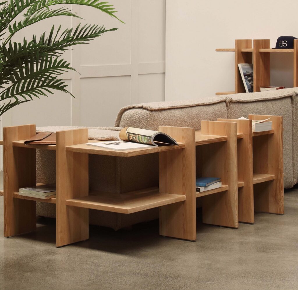 Principle Sofa bookcase with a few books and magazines