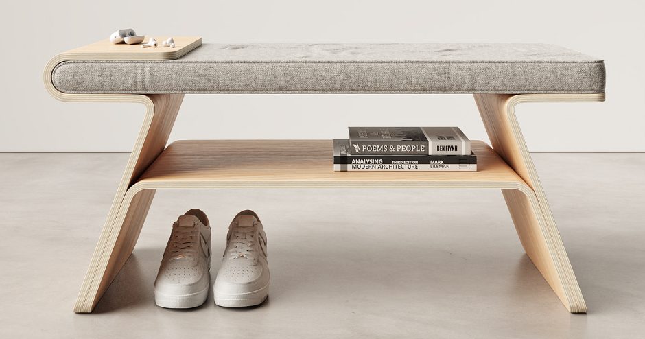 Tokyo Shoe Rack & Bench by Teixeira Design Studio
