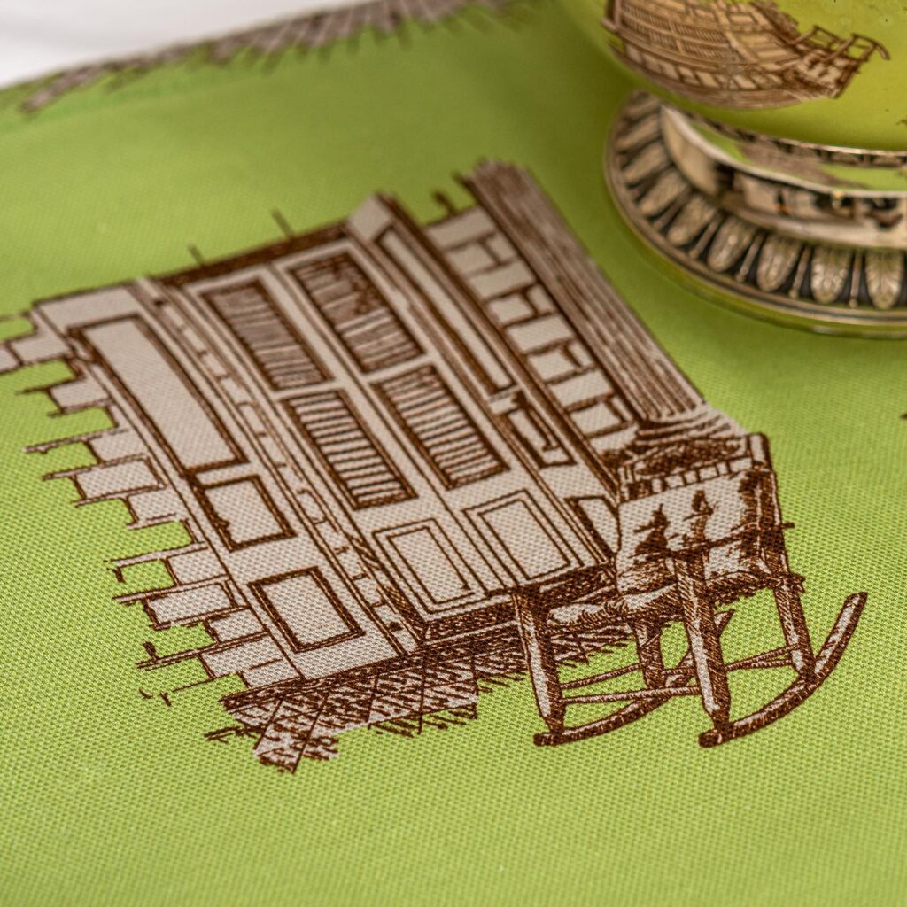 Close-up detailing of Toile des caraibes fabric