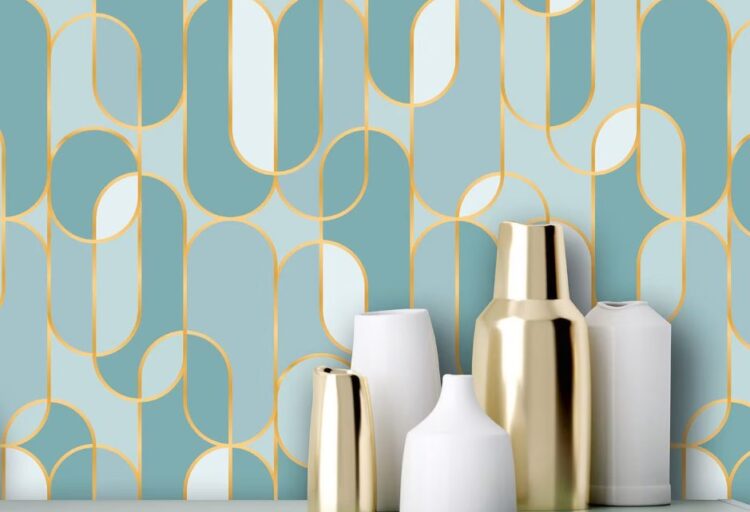 Deco Ovals Wallpaper mint