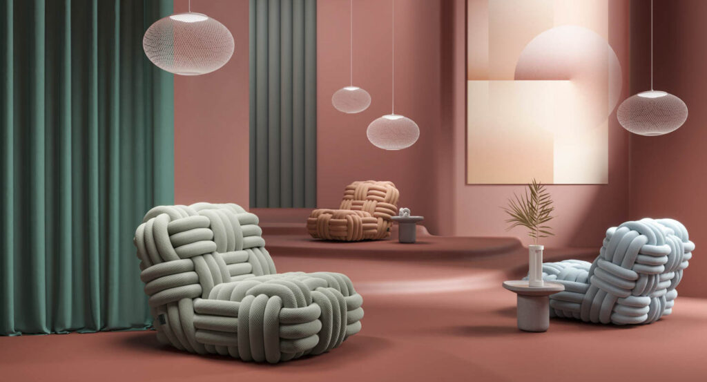Knitty Lounge Chair for Moooi in situ