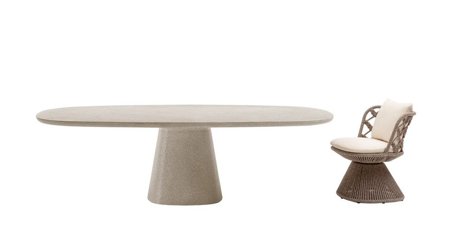 Allure O' in a glossy dove stoneware and accompanying Flair O' chair