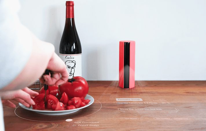 Village displaying text onto the countertop