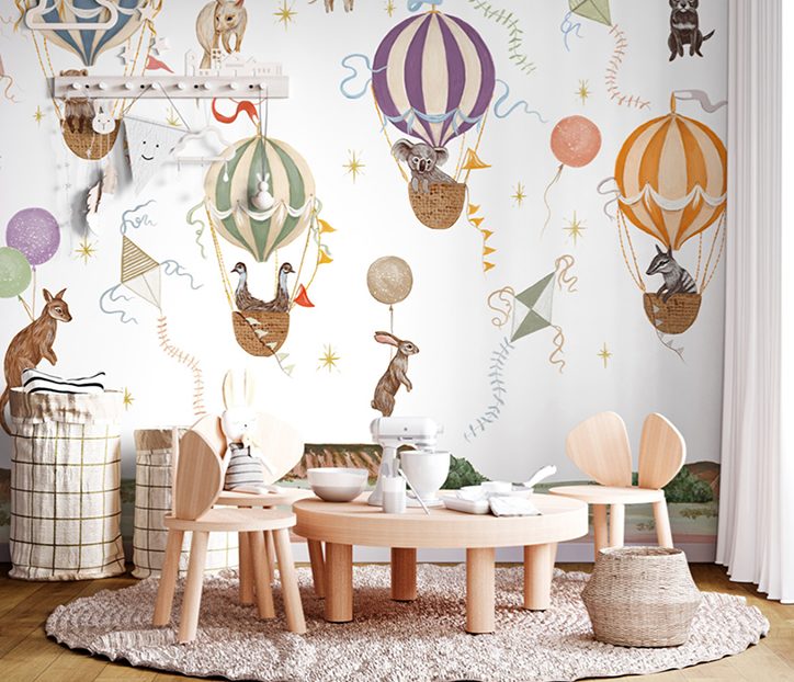 hot-air balloons wallpaper mural