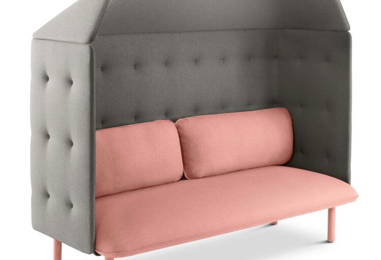 Poppin QT Lounge blush and dark grey