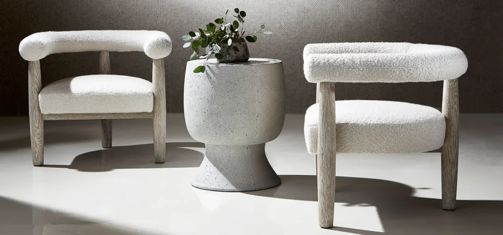 Bernhardt Hospitality image of two bouclé chairs