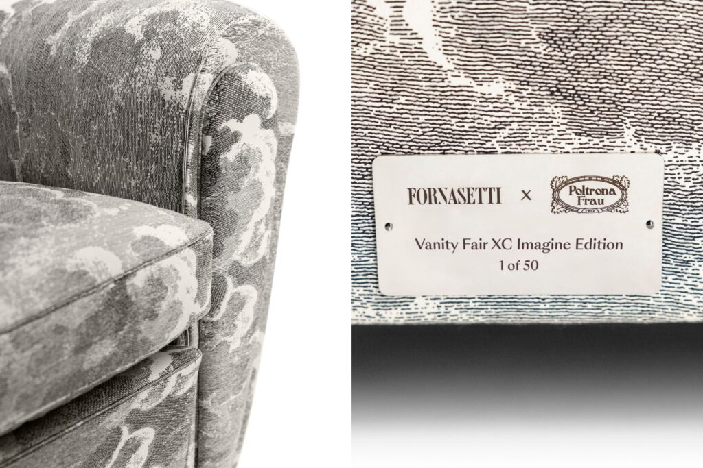 Fornasetti x Poltrona Frau chair details