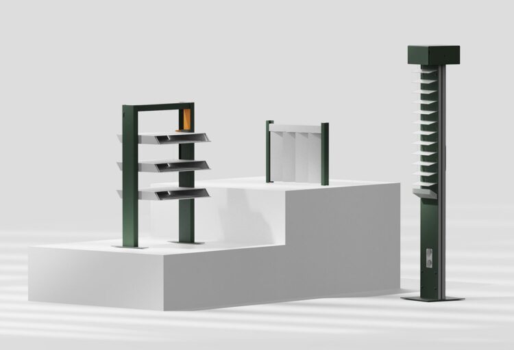 Cortina trio Tab Organizer, Peep Wall, and Pause Stand