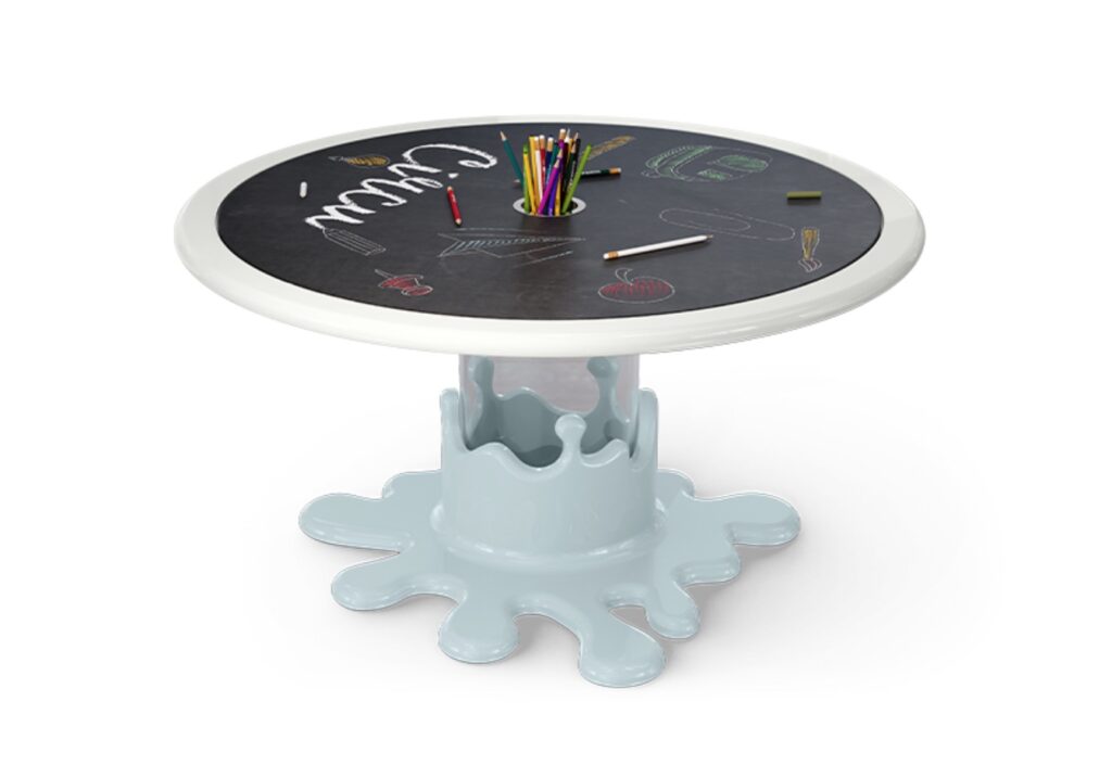 Marshmallow activity desk with blackboard top