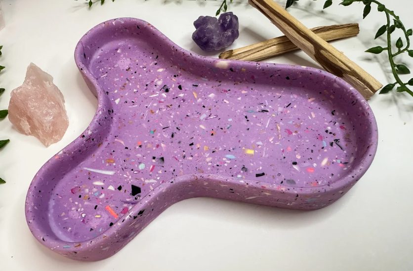Pink Jesmonite Jewel: Terrazzo Tray by Supranova